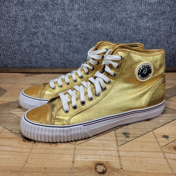 PF FLYERS Posture Foundation Gold High Top Sneakers Shoes Athletic Men's Size 13 - Picture 2 of 12